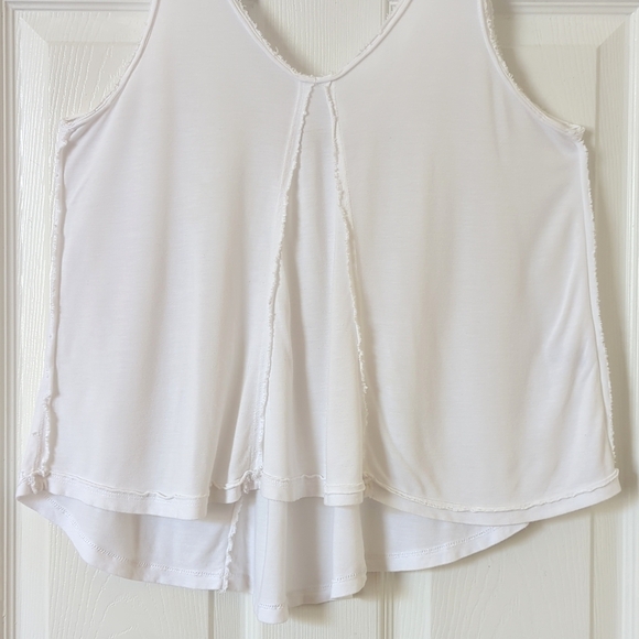 We The Free Classic Oversized Lightweight V-neck Tank Top White XS - Picture 5 of 11